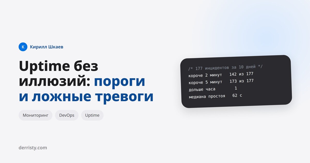 Uptime без иллюзий: health-check, пороги и ложные тревоги